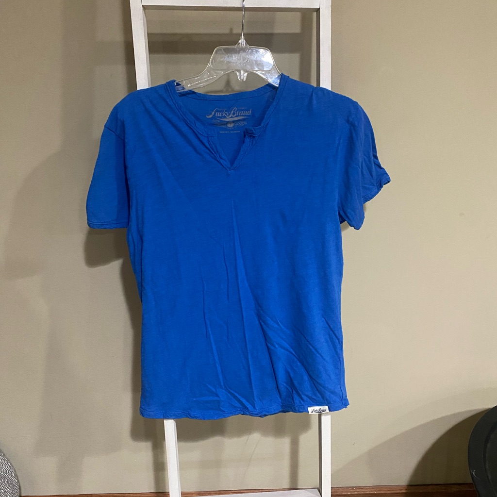 Lucky Brand VNeck Royal Blue Tee Mens Small55